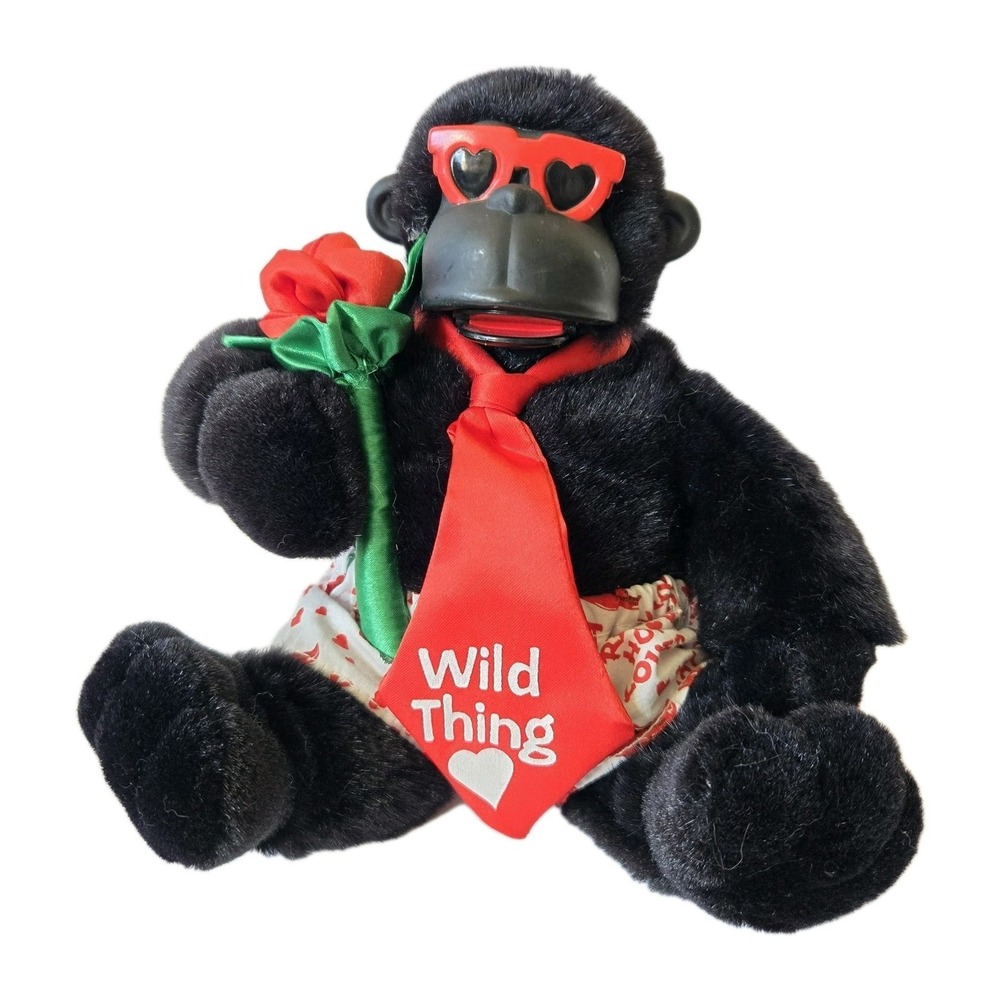 MTY International Sings WILD‎ THING  GORILLA PLUSH Head bobs Jaw Moves WORKS 8"